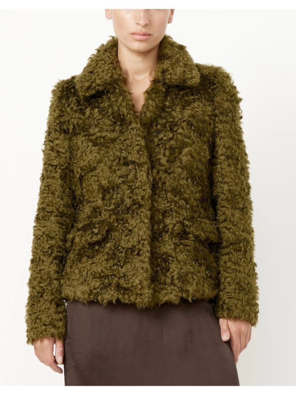 Dries Van Noten Vettys Plush Jacket Mohair Cotton Green Size 36 / Small